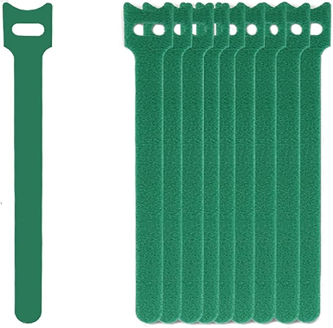 60 PCS Garland Ties Plant Cable Straps for Support Plant Growth, Adjustable Indoor/Outdoor Decorative Nylon Reusable Hook and Loop Design(Green,6 inch)