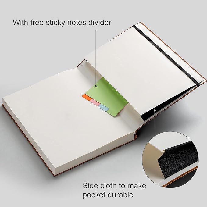 AHGXG Lined Journal Notebook - 320 Numbered Pages Large B5 Thick College Ruled Journal, 100gsm Thick Lined Paper, Faux Leather Softcover, for Work School, 7.6'' X 10''-Red