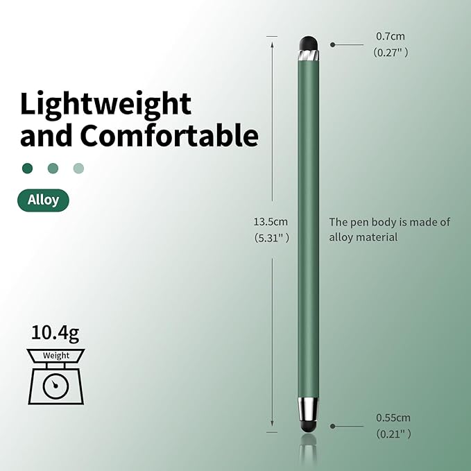 Stylus Pen for Touchscreen,5 PCS Stylus,2-in-1 Stylus Pen for iPad, High Sensitivity Precision Suitable for Touch Screens of iPhone/ipad/Android Tablet(Black/White/Gray/Gold/Dark Green)