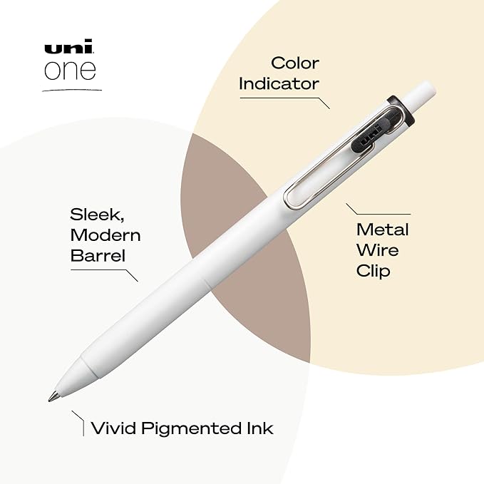 uniball one Retractable Gel Pens, Medium Point (0.7mm), Black Ink, 5 Pack
