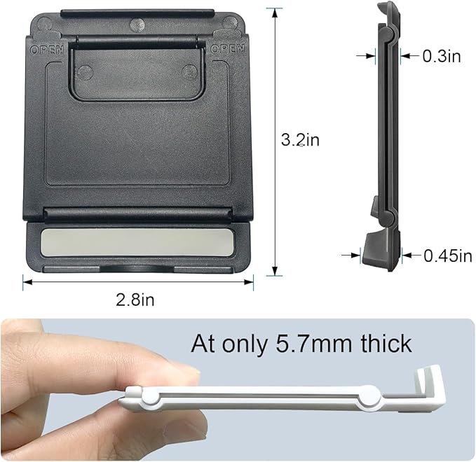 POQOD 2 Pack Cell Phone Stand, Foldable Phone Holder for Desk Compatible with Phone 15 14 13 12 11 Pro Xs Xs Max Xr X 8, Nintendo Switch, All Phones, Black & White