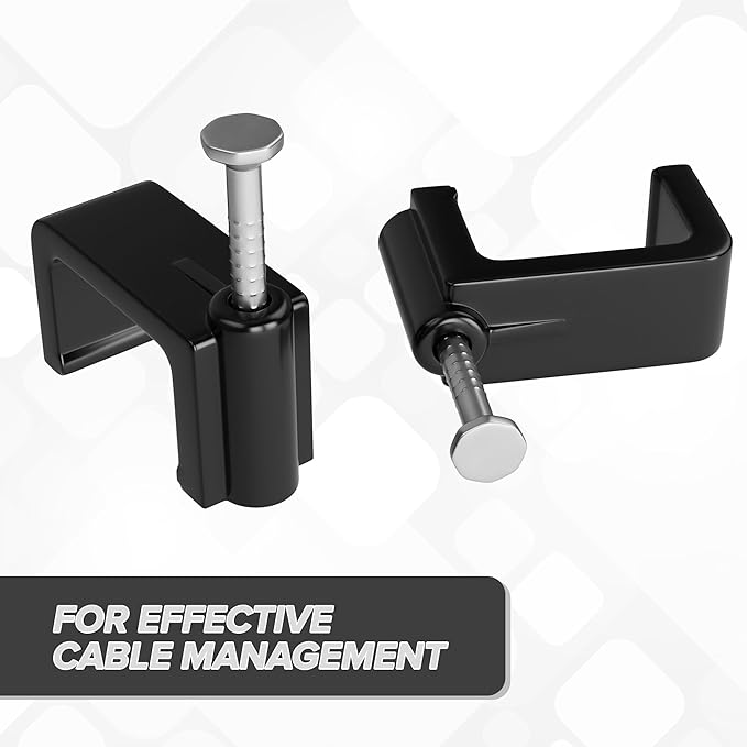 THE CIMPLE CO Dual Cable Clips, 50 PCS, Indoor/Outdoor Cord Management, 1/2 Inch Wire Staples for Coax, Ethernet, Electrical Wire, Nail Clips for Wires on Wall, 12 mm, Black