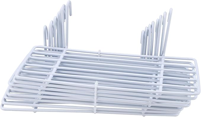 Yaegoo 8 Pack Grid Wall Shelves, White Wire Straight Shelf with Hook, Hanging Shelf for Home Supplies, 9.8" L x 3.9" D