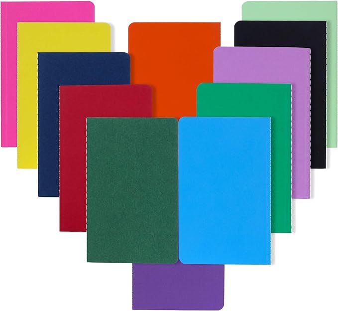 Small Pocket Colorful Notebook Journal Bulk, College Ruled Lined Paper, Travel Journal Set for Traveler, Kids, Students and Office, Writing Diary Subject Notebooks, 3.5×5.5 inch, 12 Pack