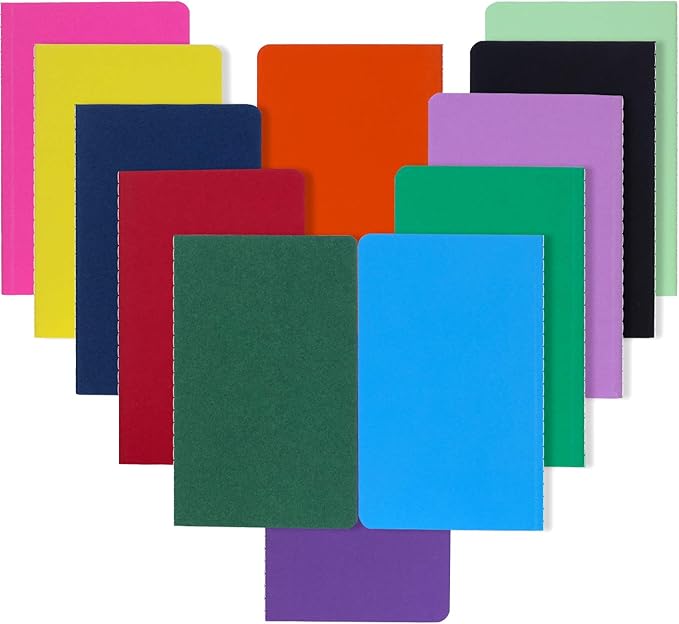 Small Pocket Colorful Notebook Journal Bulk, Blank, Travel Journal Set for Traveler, Kids, Students and Office, Plain Writing Drawing Sketchbook Diary Subject Notebooks, 3.5×5.5 inch, 12 Pack