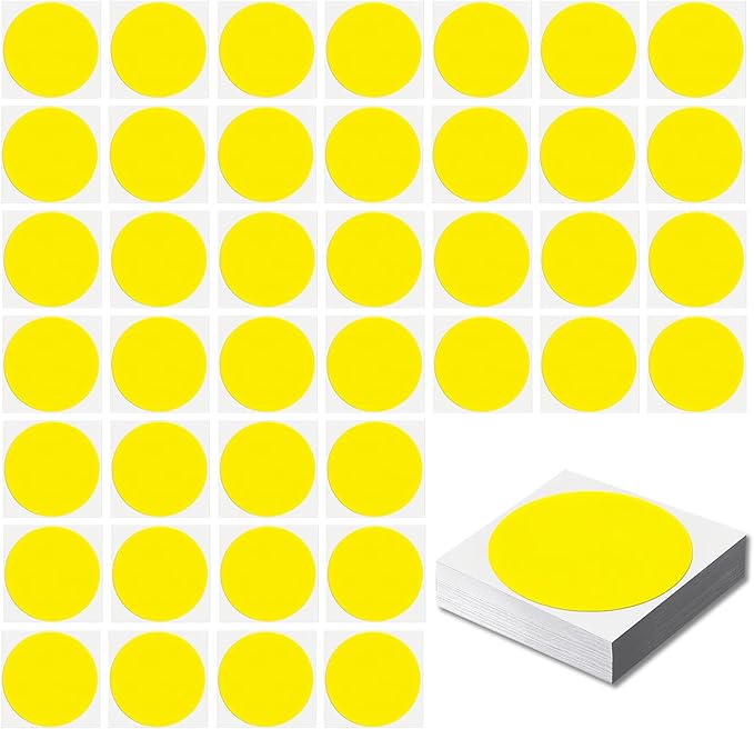 Classroom Floor Stickers Floor Marker Dots, 40Pcs Carpet Spot Markers Line Up Dots Spots, Carpet Circles Carpet Dots for Classroom Decoration Table Teacher Supplies (Yellow)