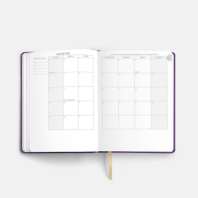 Christian Planner 2026 Daily Planner - Faith Based Monthly and Weekly Planner, Vision Board, and Habit Tracker - 2026 Calendar, Personal Organizer and Devotional Journal (Spiral, Ultra Violet)