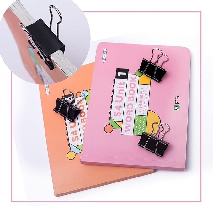 Large Binder Clips, 72 Pack, 1.6 Inch, Non-Standard 41mm, Black, Capacity 0.66 Inch, Paper Clip, Great Office Clips, Office Supplies