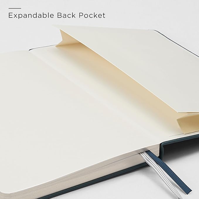 &And Per Se Lined Journal and Pen Set, A5 Leather Hardcover Notebook with Pen & Stationary Set, 160 Pages 100GSM Thick Ruled Paper Journal for Business Work Writing (Cyan, Gift Set)