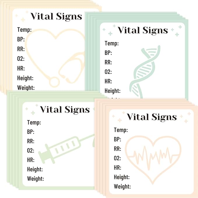 Vital Signs Sticky Notes Gifts, 9 Pack Vitals Notepad 3x3 Inch, Nurse Daily Monitoring Post Memo Pads, Patient Health Checklist Self-Stick Notes Office Hospital Supplies (450 Sheets)