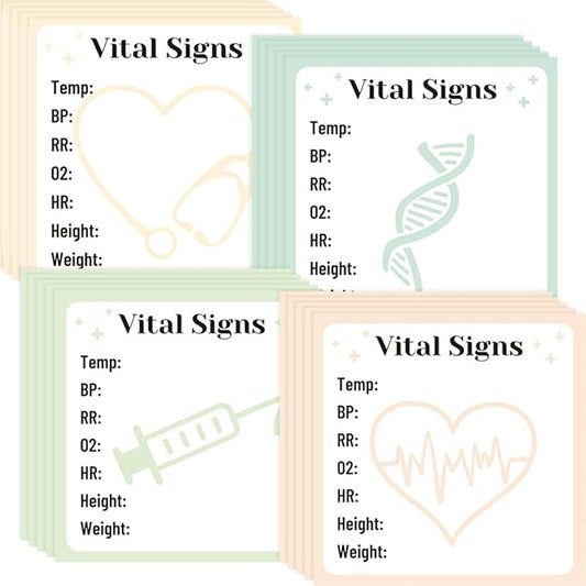Vital Signs Sticky Notes Gifts, 9 Pack Vitals Notepad 3x3 Inch, Nurse Daily Monitoring Post Memo Pads, Patient Health Checklist Self-Stick Notes Office Hospital Supplies (450 Sheets)