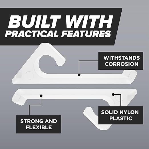 THE CIMPLE CO Cable Clips - Wire Management - Nylon Horizontal Siding Clips - Coaxial Mounting Home Snap-Ins - RG6 and RG59 - White, 10 Pieces
