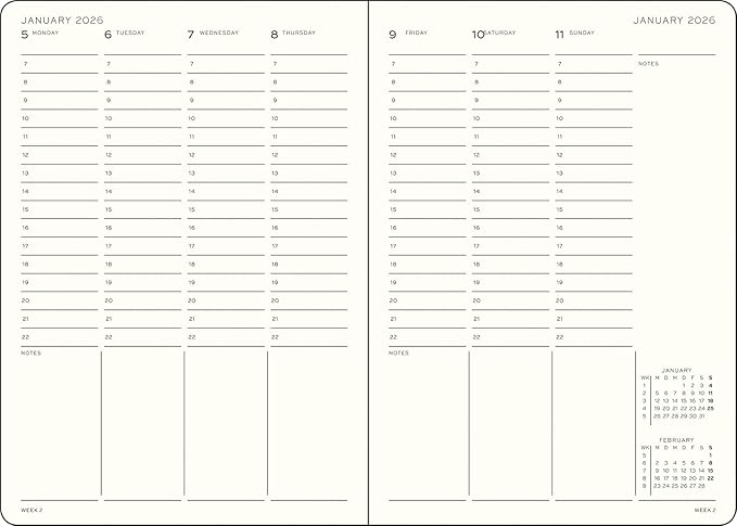 LEUCHTTURM1917 - Week Planner 2026, Hardcover, Composition (B5), Black (Jan 1 - Dec 31, 2026)