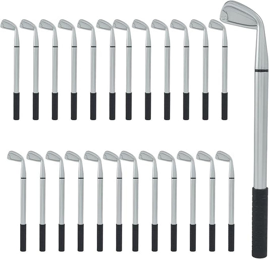BokWin 25 Pack Golf Ballpoint Pen， Mini Golfing Club Props - Funny Sports Themed Black Ink Writing Instruments for Students, Coworkers, Office Use, and Stationery Supplies Gift Idea