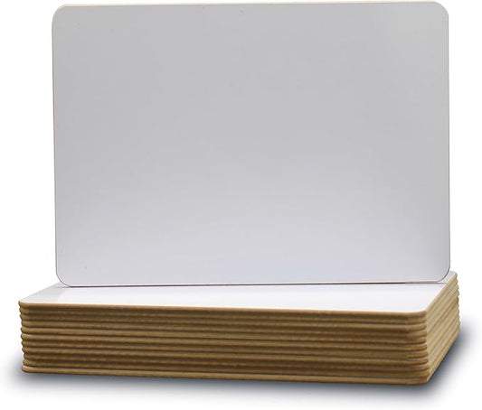 Flipside Products 5" x 7" Two-Sided Dry Erase White Boards, Classroom Pack, Double Sided Lapboard for Class, Reusable for Group Participation - 12 Pack