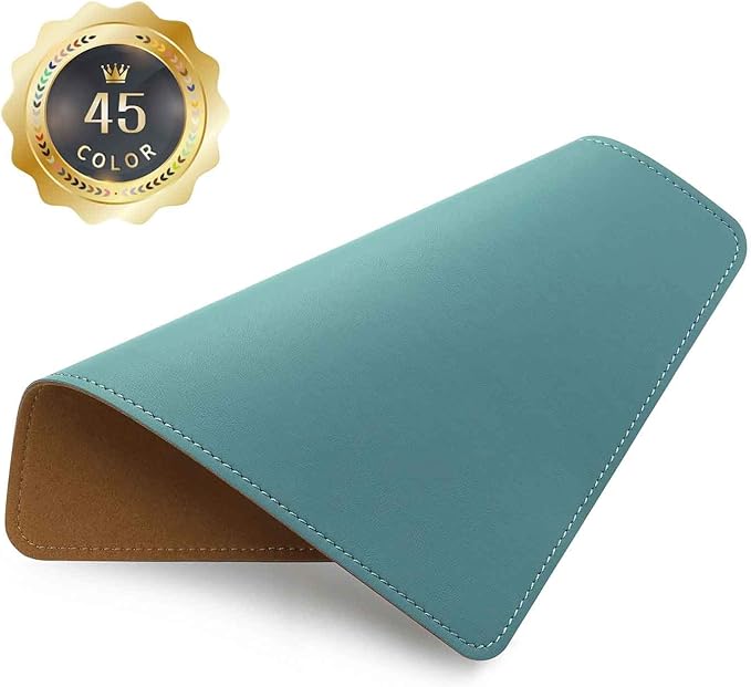 PU Leather Mouse Pad with Stitched Edge, Micro-Fiber Base, Non-Slip Waterproof, 8x11Inch (Ultramarine)