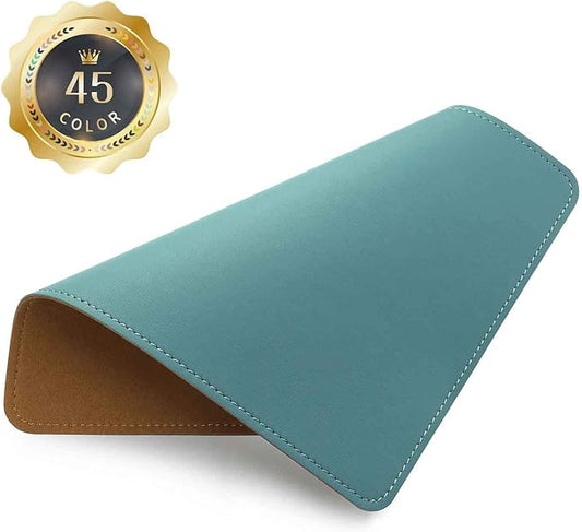 PU Leather Mouse Pad with Stitched Edge, Micro-Fiber Base, Non-Slip Waterproof, 8x11Inch (Ultramarine)