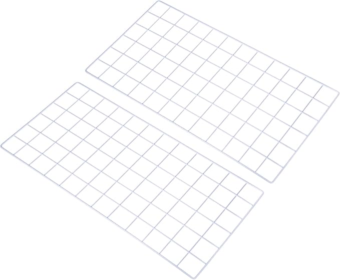 PATIKIL 24"x12" Wire Grid Panel, 2 Pack Wall Grid Decorative Panels Board Photo Pictures Display Decor Hanging Organizer for Home Office, White