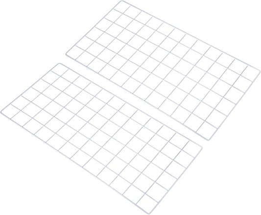 PATIKIL 24"x12" Wire Grid Panel, 2 Pack Wall Grid Decorative Panels Board Photo Pictures Display Decor Hanging Organizer for Home Office, White