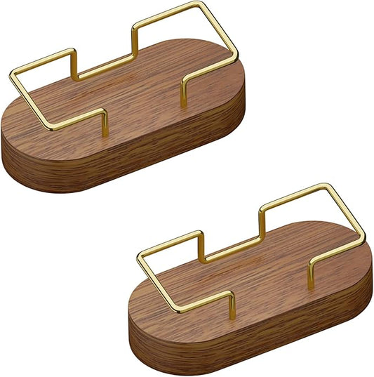 Wood Business Card Holder Desk, Creative wooden business card display stand, Office Essentials, Minimalist Office Decor (Walnut 2pack)