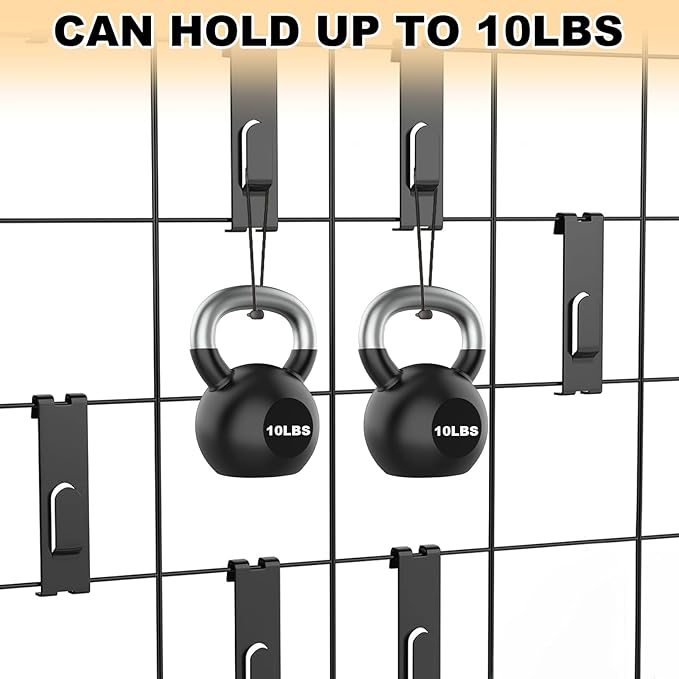 50 Pcs Gridwall Hooks Utility Notch Grid Wall Hooks, Black Metal Grid Wall Picture Hanger WallGrid Panel Pegs Gridwall Accessories for Picture Photo Frame Painting Artworks Canvas