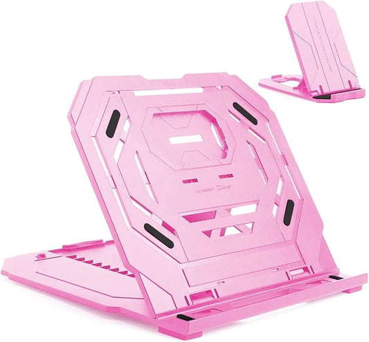 Drawing Tablet Stand, Laptop Foldable Stand for Tablet Display, 9 Levels Adjustable Angles with a Built-in Phone Holder, for 12-17 inch Drawing Tablet, Smartphones