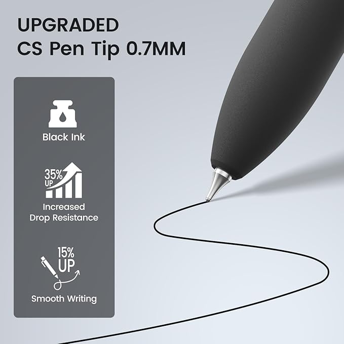 8Pcs Black Gel Pens - 0.7mm Medium Point Black Ink Pens | Smooth Writing - Quick Drying Retractable Pen for Men Women (Classic - 8Pcs)