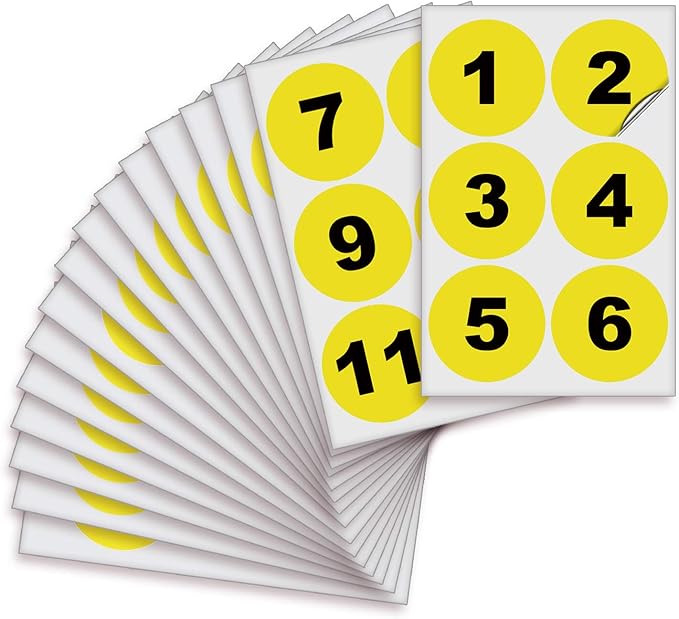iSYFIX Yellow Consecutive Number Stickers – 1 to 100, 3-inch, 1 Set – Vinyl Self Adhesive Premium Decal, Ideal for Inventory, Storage, Organizing, Boxes, Toolbox, Lockers & More, Indoor/Outdoor