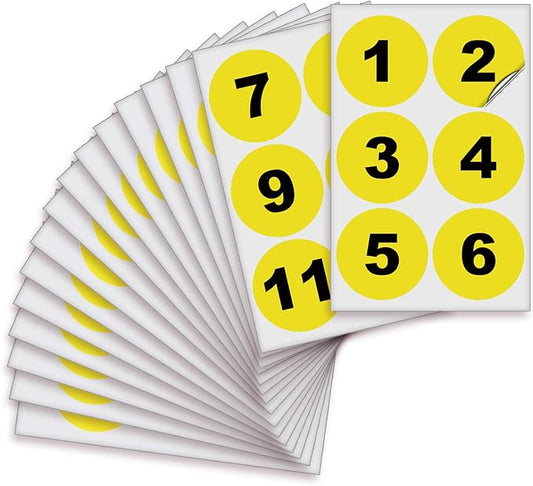 iSYFIX Yellow Consecutive Number Stickers – 1 to 100, 3-inch, 1 Set – Vinyl Self Adhesive Premium Decal, Ideal for Inventory, Storage, Organizing, Boxes, Toolbox, Lockers & More, Indoor/Outdoor