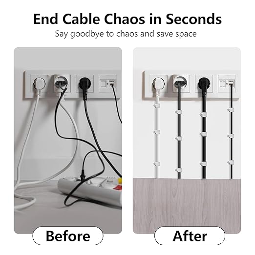 Jadaol Wide Design Cable Clips with Nails, 250 Pack Cord Wire Clips (4mm 5mm 6mm 8mm 10mm), Nail-in Round Cable Tacks for Ethernet Cable, Coaxial, TV, Speaker, Electrical Wire, White