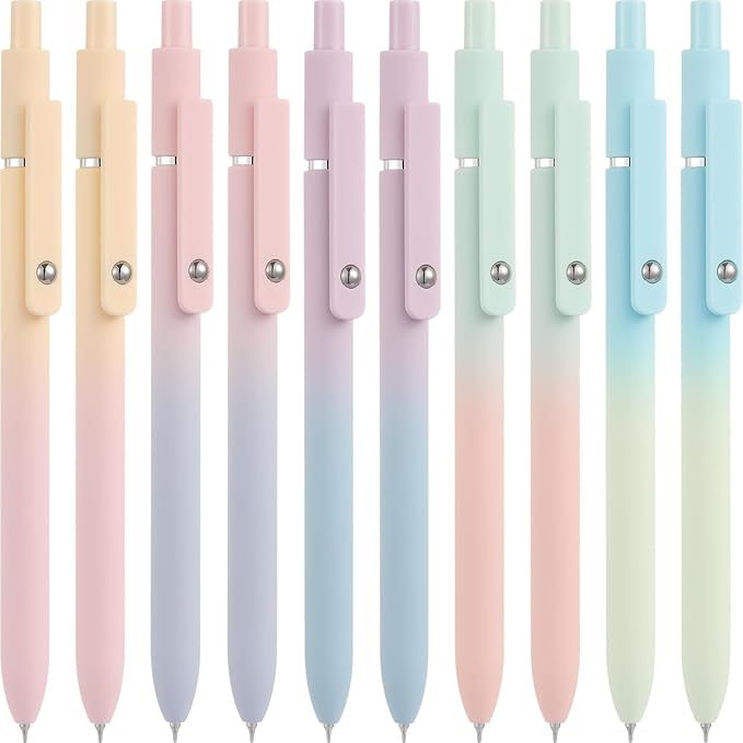 Vanhench 10Pcs Gel Pens, Cute Pens for Trendy Stuff, Happy Birthday Gift Basket, Aesthetic Office Supplies (10PCS Gradient)