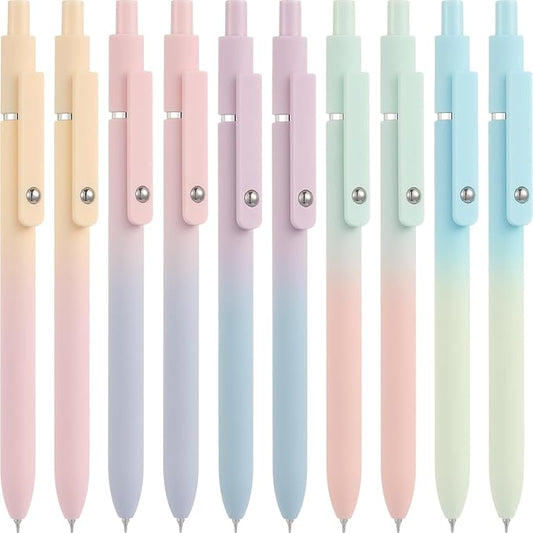 Vanhench 10Pcs Gel Pens, Cute Pens for Trendy Stuff, Happy Birthday Gift Basket, Aesthetic Office Supplies (10PCS Gradient)