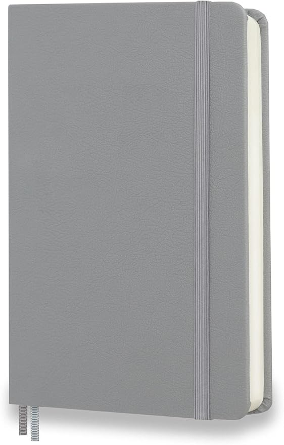 Minimalism Art, Premium Hard Cover Notebook Journal, Classic 5" x 8.3", 122 Numbered Pages, Gusseted Pocket, Ribbon Bookmark, Extra Thick Ink-Proof Paper 120gsm, San Francisco (Ruled, Gray)