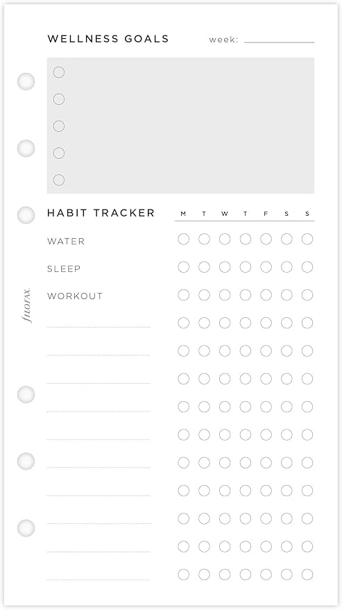Filofax Personal Wellness Trackers Refill, 132688