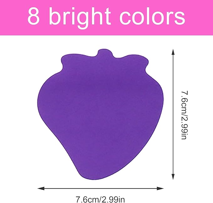 Sticky Notes, 560 Sheets 3 × 3 Inches Strawberry Shape Self Sticky Notes Pad, Colour Sticky Notes, Bright Colors Self-Stick Pads for Home Office Notebook 8 Color