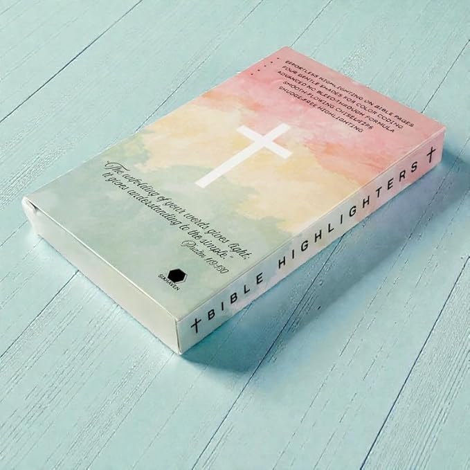 Sixhaven Bible Highlighters No Bleed - Green - Pastel Highlighters Set of 4 - Chisel Tip Highlighter for Bible Study Supplies - Hope Faith Grace Love Markers - Journaling Supplies for Women & Men
