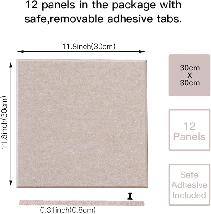Large Cork Board Alternative, 11.8''x11.8'' 12 Pack Felt Bulletin Board with Safe Removable Adhesive Tabs, Connectable Felt Wall Tiles Bulletin Boards Cork Boards for Walls (Light Pink, 12 Panels)