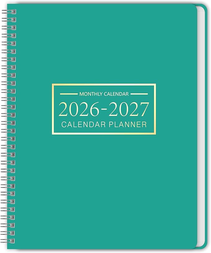 Monthly Planner 2026-2027, 2026 Calendar 24 Months Planner, Jan 2026 - Dec 2027, 8.6" x 11", Academic Calendar Hard PVC Cover with Spiral Bound, Perfect for School & Office for Women & Men