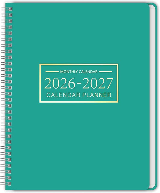 Monthly Planner 2026-2027, 2026 Calendar 24 Months Planner, Jan 2026 - Dec 2027, 8.6" x 11", Academic Calendar Hard PVC Cover with Spiral Bound, Perfect for School & Office for Women & Men