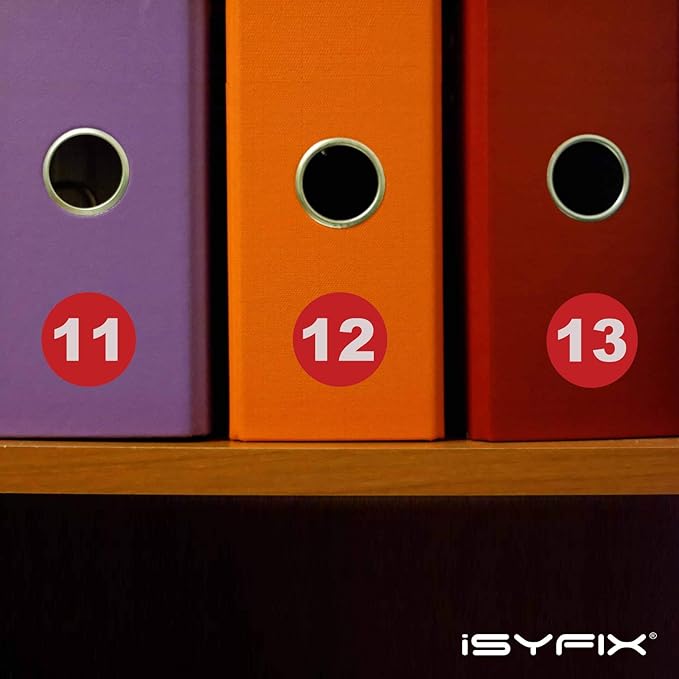 iSYFIX Red Consecutive Number Stickers – 1 to 100, 1-inch, 1 Set – Vinyl Self Adhesive Premium Decal, Ideal for Inventory, Storage, Organizing, Boxes, Bins, Toolbox, Lockers & More, Indoor/Outdoor