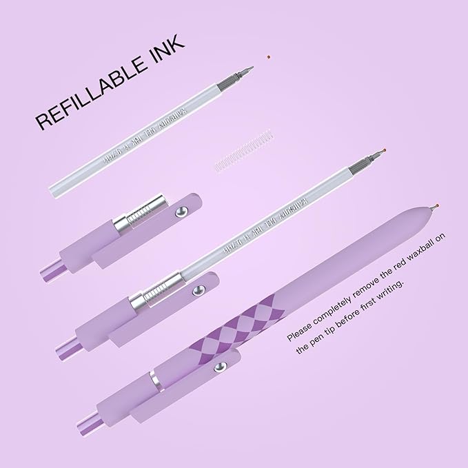 Gel Pens, Nurse Gifts,0.7mm Fine Point Black ballpoint pen,Aesthetic Cute Office School Supplies Gifts for Women Men, High-End Series for Journaling Note Taking(10 Pcs Black Ink-Geometric shaft pens)