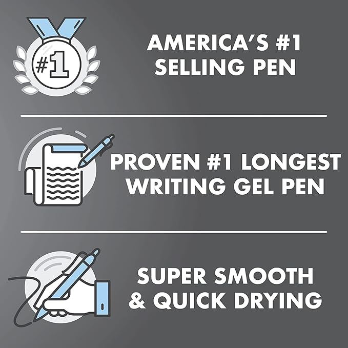PILOT G2 Premium Refillable & Retractable Rolling Ball Gel Pens, 0.7mm Fine Point, Gray, 6-Pack