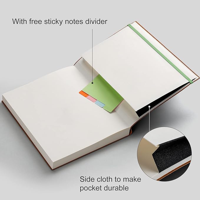 AHGXG Lined Journal Notebook - 320 Numbered Pages Leather Journal for Women, 100gsm Thick College Ruled Paper, Large B5 Softcover Journal for Writing Work School, 7.6'' X 10''-LightGreen