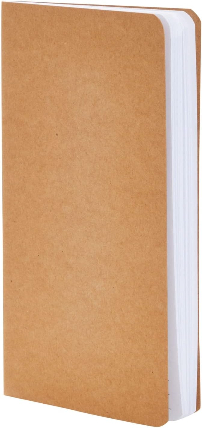 Paper Junkie Notebooks for School - 4.3 x 8.2 In, Kraft Brown, Pack of 48 - Lined Notebooks - Kraft Paper Journals for Note Taking & Journal Writing