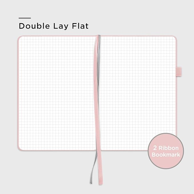 &And Per Se Graph Journal Notebook, 160 Pages, 5.7 x 8 inches Grid Hardcover Notebook Journals for Writing, Valentine's Day Gift Journal for Her, Romantic Writing Diary for Women (1 Pack, Pink)