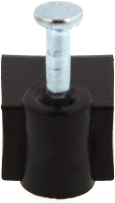 Secure 8mm Black Flat Nail Cable Clip for Coax, Ethernet, and Telephone Cable Management - 100 Pack