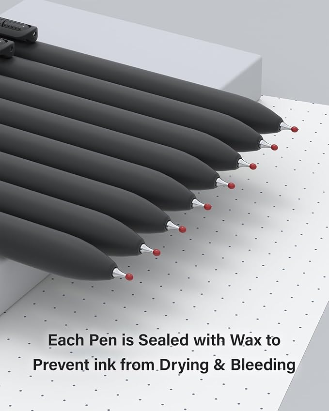 inkipen- 8 Pack Pens, Gel pens Black Ink, Fine Point(0.5mm),Quick-Drying Smooth Writing,School and Office Supplies （black）