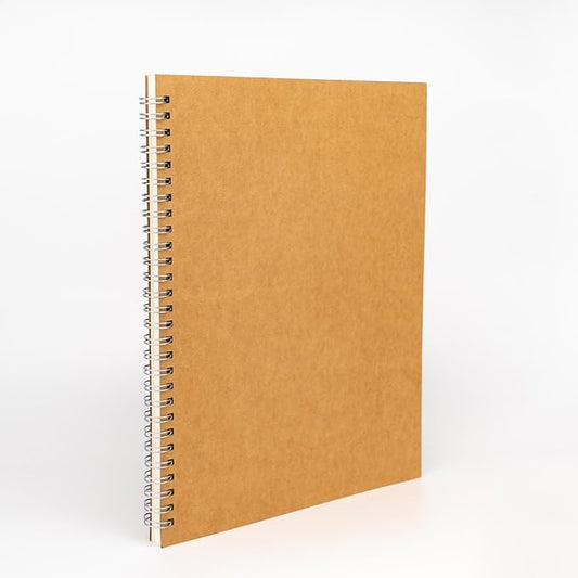 DSTELIN 10 inch x 7.5 inch, 100GSM, Blank Spiral Notebook, 1-Pack, Soft Cover, Sketch book, 120 Pages / 60 Sheets, (Brown)