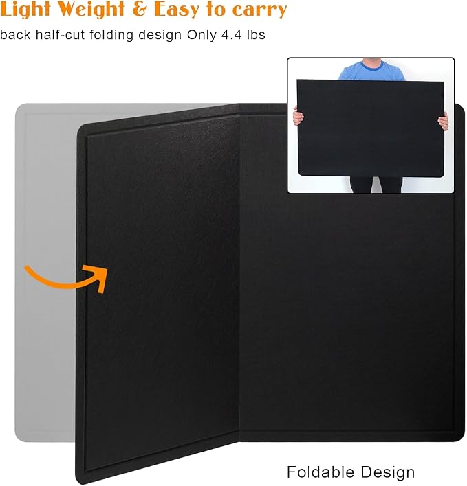 Large Bulletin Board - 60 X 36 inches Cork Board with 30 Pushpin, 5' x 3' Cork Board for Walls Pin Board, Self-Adhesive Felt Board Vision Board Foldable Photo Board for Wall - Black