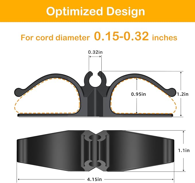 Cord Organizer for Kitchen Appliances-6 Pack, Appliance Cord Organizer Stick on, Small Kitchen Appliances Cord Keeper, Adhesive Cord Holder, Cord Winder for Pressure Cooker, Stand Mixer...
